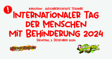 Internationaler Tag der Menschen mit Behinderung 2024 Inklusion . gleichberechtigte Teilhabe 3. Dezember 2024