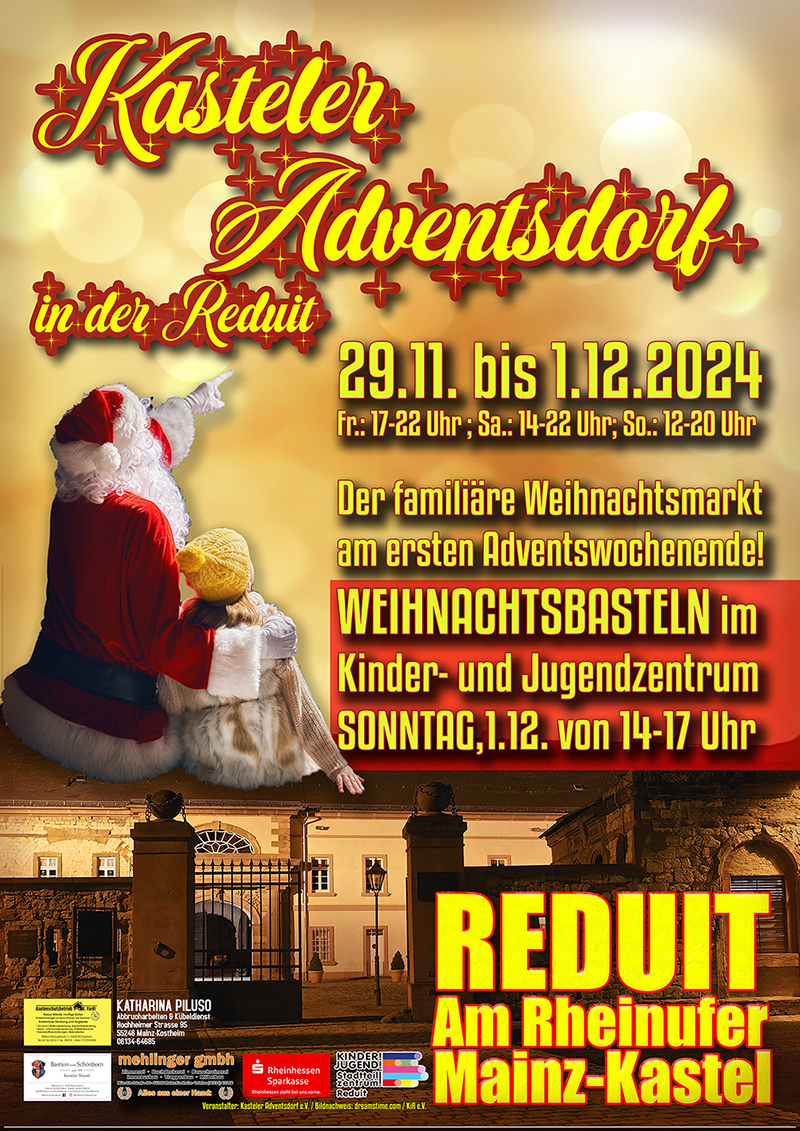 Kasteler Adventsdorf in der Reduit 2024 . Mainz-Kastel . 29. November bis 1. Dezember 2024 . kujakk . Kinder- und Jugendzentrum in der Reduit . Mainz-Kastel . wiandyou.de